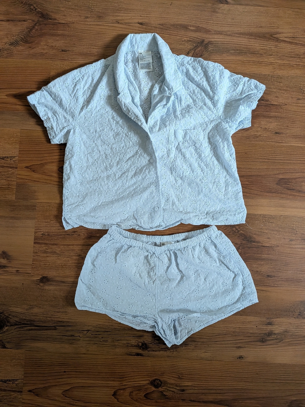 H&M 100% Cotton Eyelet Short Pajama Set - Womens